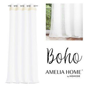 Záclona AmeliaHome Boho bílá, velikost 140x270