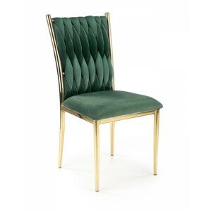 HALMAR Designová židle Leona tmavě zelená/zlatá