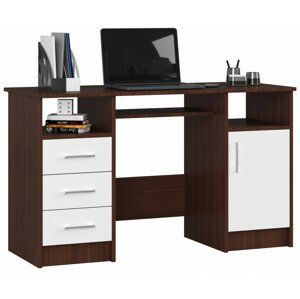 Ak furniture Volně stojící psací stůl Ana 124 cm wenge/bílý