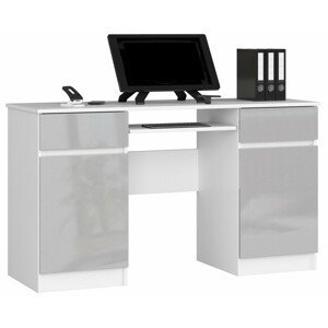 Ak furniture Psací stůl A5 135 cm bílý/šedý