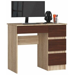 Ak furniture Psací stůl A-7 90 cm dub sonoma/wenge pravý