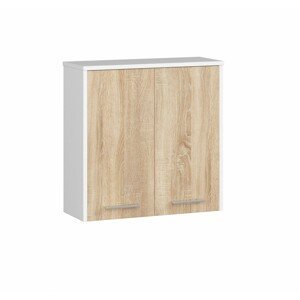 Ak furniture Závěsná koupelnová skříňka Fin 60 cm bílá/sonoma