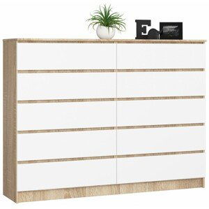 Ak furniture Komoda Rollo K 160,4 cm dub sonoma/bílá