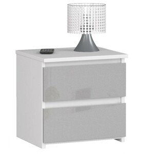 Avord Noční stolek CL2 40 cm bílý/šedý