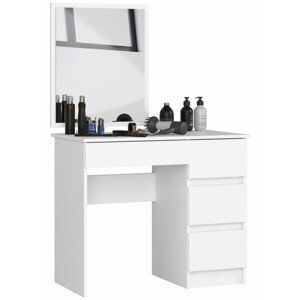 Ak furniture Kosmetický stolek se zrcadlem T-6 90x50 cm bílý pravý