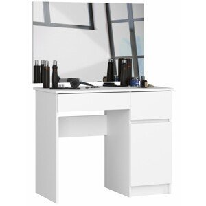Ak furniture Kosmetický stolek se zrcadlem P-2 90x50 cm bílý pravý