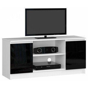 Ak furniture TV stolek Tonon 120 cm bílý/černý lesk