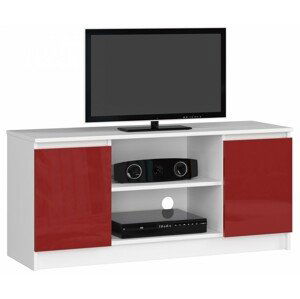 Ak furniture TV stolek Tonon 120 cm bílý/červený lesk