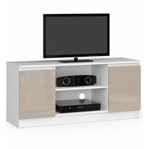 Ak furniture TV stolek Tonon 120 cm bílý/cappuccino lesk