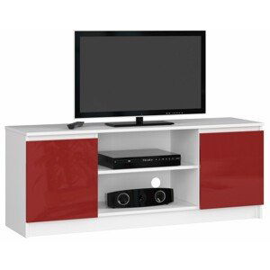 Ak furniture TV stolek Tonon 140 cm bílý/červený lesk