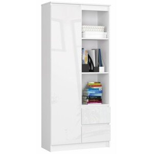 Ak furniture Skříň Rexa 80 cm bílá lesk