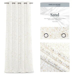 Záclona AmeliaHome Sand bílá/zlatá, velikost 140x250