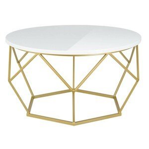 DekorStyle Konferenční stolek Diamond 70 cm zlato-bílý