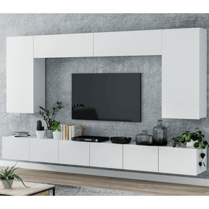 MJ-Furniture Obývací stěna Mina 300 cm bílý mat