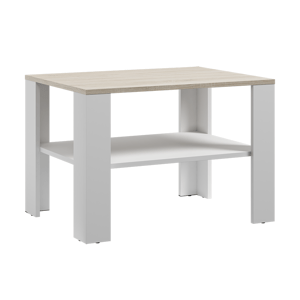 3kraft Konferenční stolek Lana 80x60 cm bílý/dub sonoma