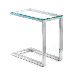 DekorStyle Odkládací stolek Stivar 50 cm stříbrný