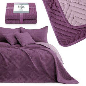 Přehoz na postel AmeliaHome SOFTA fialový, velikost 220x240