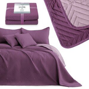 Přehoz na postel AmeliaHome SOFTA fialový, velikost 240x260