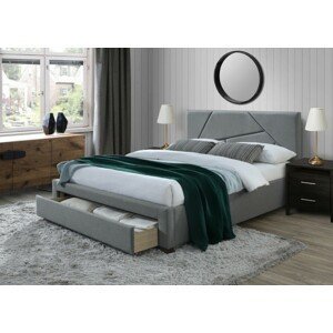 HALMAR Čalouněná postel Loky 160x200 cm šedá
