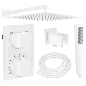 Sprchový set podomítkový MEXEN CUBE DR02 25 cm bílý