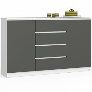 Ak furniture Komoda TOVE K 160,4 cm bílá/grafit