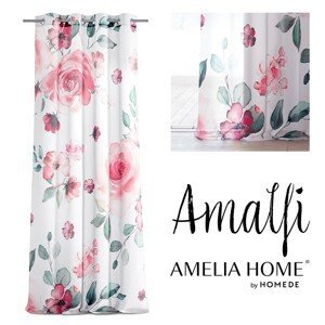 Závěs AmeliaHome Amalfi 140x270 cm bílo-růžový, velikost 140x270