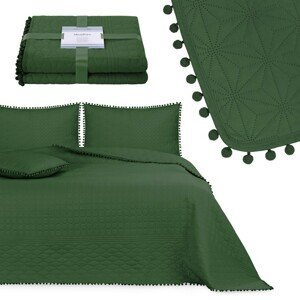 Přehoz na postel AmeliaHome Meadore III lahvově zelený, velikost 220x240