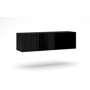 Vivaldi Závěsný TV stolek Vivo 140 cm s LED osvětlením černý