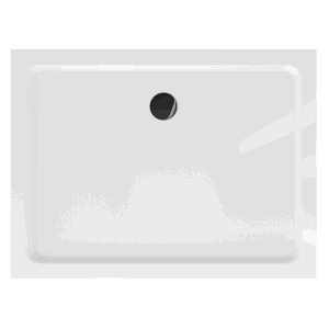 Obdélníková sprchová vanička MEXEN FLAT SLIM 140x90 cm bílá + černý sifon