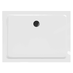 Sprchová vanička MEXEN FLAT s černým sifonem 110 x 80 cm bílá
