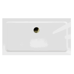 Sprchová vanička MEXEN FLAT se zlatým sifonem 130 x 70 cm bílá