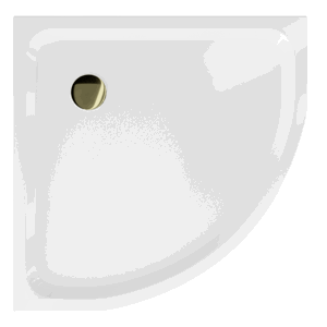 Sprchová vanička MEXEN FLAT se zlatým sifonem 90 x 90 cm bílá
