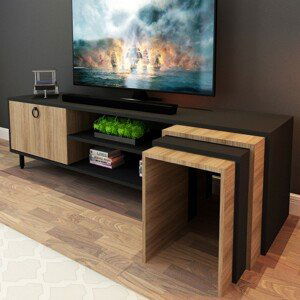 Hanah Home TV stolek Tanay 180 cm dub/černý