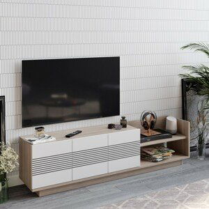 Hanah Home TV stolek Viano 167,6 cm bílý/hnědý