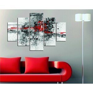 Hanah Home Vícedílný obraz Black Red 92 x 56 cm