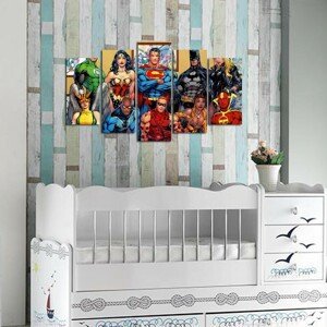 Hanah Home Vícedílný obraz Superhrdinové 110x60 cm