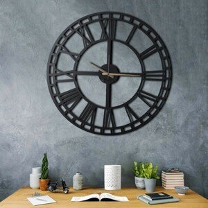 Hanah Home Nástěnné hodiny Circle II 70 cm černé