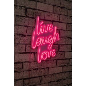 Hanah Home Nástěnná neonová dekorace Live Laugh Love růžová
