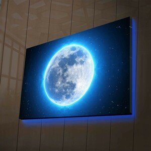 Hanah Home Obraz s led osvětlením Planeta 70x45 cm