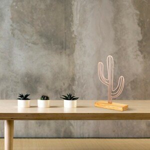 Hanah Home Kovová dekorace Cactus 41 cm měděná