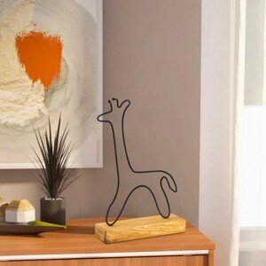 Hanah Home Kovová dekorace Giraffe 40 cm černá