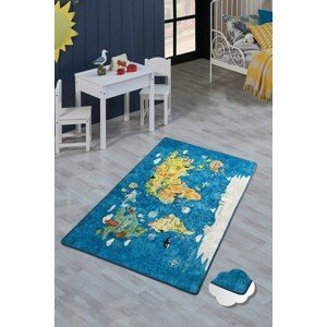 Conceptum Hypnose Dětský koberec World Map 200x290 cm modrý