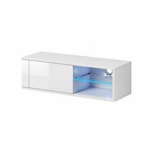 Vivaldi TV stolek Best s LED osvětlením 100 cm bílý mat/bílý lesk