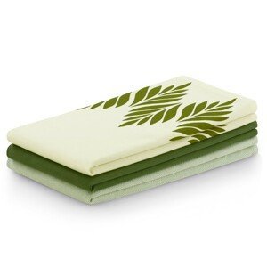 AmeliaHome Sada kuchyňských ručníků Letty Leaves - 3 ks zelená, velikost 50x70