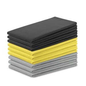 AmeliaHome Sada kuchyňských ručníků Letty Plain - 9 ks šedá/žlutá, velikost 50x70