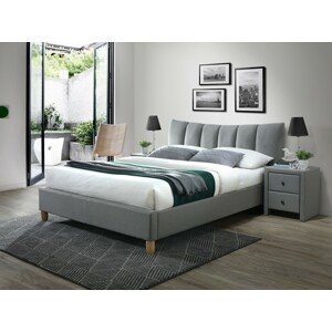 Halmar Čalouněná postel Sandy 160x200 dvoulůžko šedá