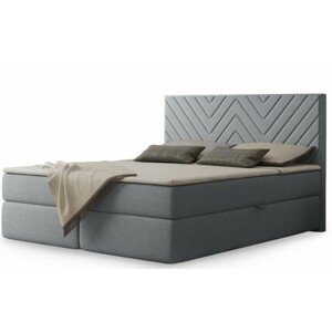 Hector Kontinentální velurová postel Belini 160x200 cm šedá