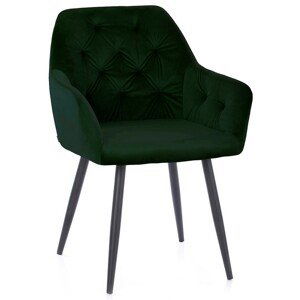 HOMEDE Designová židle Argento tmavě zelená, velikost 61x44x88