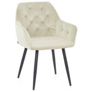 HOMEDE Designová židle Argento krémová, velikost 61x44x90