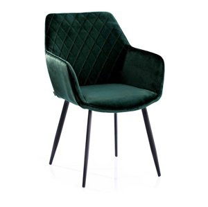HOMEDE Designová židle Vialli tmavě zelená, velikost 60x42x84